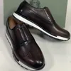 Nya mäns retro mode läderskor läder England casual singelskor Bullock Tide Shoes Men's Single Shoes Stor storlek 38-46 A30