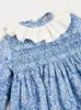 Flickans klänningar 2023 Clibeso Baby Girls Floral Dress Autumn Kids Vintage Smocked Cotton Children Boutique Smocking Frocks Spädbarnskläder 230925