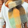 Ny British AC Rainbow Plaid Scarf Women's Winter mångsidiga varma och förtjockade sjal stil par hals trend