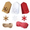 زينة عيد الميلاد 150 PCS علامات الورق Kraft Hang Labels Tree Snowflake Design for Gift Diy Arts Crafts