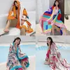 Scarves large Size Travel Beach shawl scarf Vintage Ethnic Style Scarf Women Sun protection Retro Cotton Tapestry Pashmina 230922