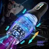 Masturbators Male Adult Sex Products Vibration Rotation Masturbation Cup Transparent Silicone Soft Pussy Toy For Men Machine Glans Stimulator 230925