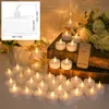 Bougies 24 pièces bougies LED scintillantes bougies chauffe-plat sans télécommande/télécommande bougies sans flamme avec batterie pour les décors de noël à la maison de mariage 230926