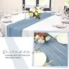 Table Runner 2/5/10Pcs Cotton Gauze Table Runner Dusty Blue Wedding Tablecloth Cheesecloth Table Cover for Dinning Festival Party Home Decor 230926