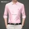 남자의 드레스 셔츠 2023 카미사 No-Engomar Denier Superfino fibra de bambu macio aconchegante camisas casuais homens de manga comprida slim fit yq230926