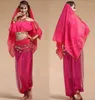 Stage noszenie kostiumów tanecznych Bollywood Zestaw brzucha dla kobiet szyfonowych