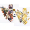 Bow Ties 5 PCS Cotton Cotton Fuction 7cm TIE Set Brooch Pin Clip Hankie Cufflink Men Party Daily Striped Floral Cravat Gift Cancory 230922