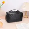 Cosmetic Bags Women Fashion Checkerboard Bag Colorful Large Capacity Make Up Portable PU Washbag Travel Female Box