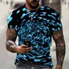 T-shirt da uomo Stagione 2023 T-shirt a maniche corte T-shirt a righe 3D stampata Fashion Party Hip Hop Top