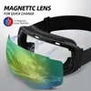 Lunettes de plein air Xtiger lunettes de ski lentille de remplacement magnétique verre d'hiver double couche UV400 antibuée Snowboard masque de protection UV 230926