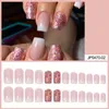 Faux ongles Patch de mode européenne et américaine portant des ongles Ballet paillettes faux paillettes haut de gamme couleur assortie pointue