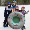 Snowboards Skis 90117cm Snow Sledge Sleigh Children's Tubing Winter Sled Ski Accesories Skiing Ring Pad Sports Thickened Inflatable Ski Circle 230925