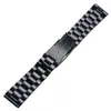 Watch Bands Black Mens Stainless Steel Band Strap Metal Bracelets For Men Wrist Watches Watchband Replacement 2 Spring Bar