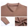 남자 T 셔츠 브랜드 가을 가을 겨울 남성 티셔츠 캐주얼 부드러운 두꺼운 긴 슬리브 v-neck tshirt 단색 슬림 핏 의류