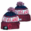 Cleveland Beanie Idians Valuies Północnoamerykańska drużyna baseballowa Patch Patch Winter Wool Sport Knit Hat Caps A0