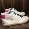 Goldenss Gooses New Designer Shoes Designer Italy Sneaker Mid Star Women Shoes Leopard Print Pink -Gold Glitter Classic White Do -Old Di Rtu