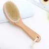 Manico a forma di bacchetta Spazzole esfolianti per pelle secca Corpo Setola naturale Spazzola in legno Massaggiatore Bagno Doccia Schiena Spa Scrubber Q598