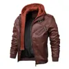 Kurtki zewnętrzne Bluzy Sprężyna jesienna skórzana kurtka Mężczyźni z kapturem Slim Pu Motorcycle Causal Coat Mens Moto Biker Camping Ubrania 2309926