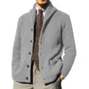 Suéter masculino cardigan suéter masculino grosso fino ajuste casaco jumpers malhas de alta qualidade outono casual masculino