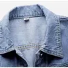 Chaquetas de mujer Primavera Verano Media manga Mujer Cuello Abrigo angustiado Señoras Lavado Recortado Denim Chaqueta Chica Ripped Jean Cardigan Shawl 230925