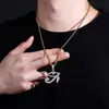 Hip Hop Claw Setting CZ Stone Bling Iced Out Eye Of Horus Pendants Necklaces For Men Women Rapper Jewelry Drop Pendant329Z