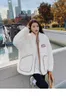 Women's Fur Lamb Wool Fall Winter Coat Women 2023 Hit Color Fashion Faux Plus Cotton Thick Korean Loose Jackets Womens Trend B49