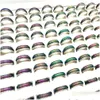 ソリティアリング20pcs/lot 6mm 8mm幅の男性女性女性