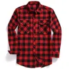 Men's Dress Shirts 2022 New Men Casual Plaid Flannel Shirt Long-Sleeved Chest Two Pocket Design Fashion Printed-Button (USA SIZE S M L XL 2XL) YQ230926