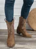 Классические женские ботинки в стиле вестерн из коровьей замши с острым носком на танкетке до щиколотки, простые удобные ковбойские женские ботинки 230925