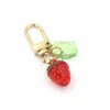 Sleutelhangers Groothandel Fruit Straberry Sleutelhanger Acryl Hangtas Decoratie Rits Pl Charm Planner Charms Accessoires Drop Delivery Jewel Dhnzr