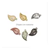 Charmes en gros alliage feuilles boucles d'oreilles résultats mélange 210 pièces Vintage tibétain Sier petit pendentif suspendu boucles d'oreilles bijoux accessoires 6 Dr Dh1Xp