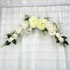 Fiori decorativi Bianco Arco simulato Fiore Bella decorazione di nozze in plastica di seta