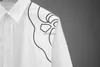 Мужские классические рубашки Роскошная мужская рубашка с вышивкой Черно-белая рубашка с длинным рукавом Тонкая повседневная деловая вечерняя блузка-смокинг для вечеринок YQ230926
