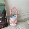 Large Capacity Casual Canvas Tote Handbags Students Cartoon Cute Cotton Filled Handbag Shopper Bags Purse for Women Bucket Bag