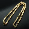 Collier bicolore couleur or titane acier inoxydable 55CM 6MM, chaînes byzantines à maillons lourds, colliers pour hommes, bijoux 2861
