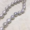 Choker Natural Fresh Water Pearl Necklace Grey For Women Fashion Jewelry Elegant Classic Magnet Clasp Simple Style FemaleGift