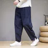 Calças masculinas 2023 estilo chinês jacquard casual reto solto sweatpants primavera e outono retro harajuku harem plus size