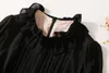 Big Swing-jurk 2023 Herfst/Winter Nieuwe Casual Modetrend Europese en Amerikaanse Mode Ronde Hals Bedrukkingsproces Taille Wikkeljurk Contrasterend Paneel met Riem