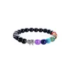 Beaded Seven Chakra Elephant Bracelet Yoga Energy Healing Stone Lava Tiger Eye Lapis Amethyst Stretch Prayer Beads For Man And Woman D Dhclt