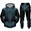 Heren trainingspakken grappig skelet 3D print rits sweatshirt set casual hoodiebroek 2 stuks sets oversized trui mode herenkleding 230925