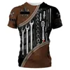 Men's T Shirts Mechanical Tools 3D Printed Short Sleeved Summer Casual Breathable T-shirt Oversized Top