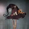 Party Hats Halloween Party Felt Witch Hats Fashion Women Masquerade Cosplay Magic Wizard Hat Halloween Party Decoration Clothing Props 230926