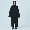 Men's Wool Ni Mao Coat Super Loose Kimono Oversize Profile Chinese Style V-neck Hypertrophy Japanese