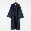 Vêtements de nuit pour hommes Hommes Casual Couleur Solide Japonais Yukata Kimono Longue Robe De Bain Pyjamas À Lacets Coton Dormir Costumes Lâches