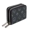 Porta carte di credito Porta carte di credito Porta carte di credito Tasca con cerniera Porta carte da donna Porta carte di credito Porta carte di credito in tela scozzese monogramma marrone Nero Prin186N