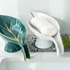 Soap Dishes Ceramic Soap Dish Lightweight Luxury Drain Packaging Box Kitchen Storage Box Soap Cover Bathroom Shelf 230926