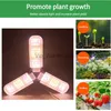 Grow Lights E27 E26 LEDファンタイプ成長光フルスペクトル折りたたみ式植物110V 220V屋内ガーデニング用野菜の花の苗木YQ230926