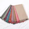 Foulards Mode d'hiver Femmes Viscose Écharpe Creuse Dentelle Florale Paillettes Pashmina Hijab Châles et Wraps Echarpe Foulards Femme 170 * 80Cm 230922