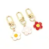 Key Rings Wholesale 5 Petal Plumeria Flower Pendant Keychain Fashion Zipper Pl Charm Planner Charms Accessories Hangbag Hanging Pendan Dhsz4