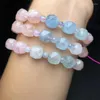 Link Bracelets Natural Morganite Faceted Cube Bracelet String Charms Fashion Personalized Men Women Gemstone Jewelry Lovers Gift 1pcs